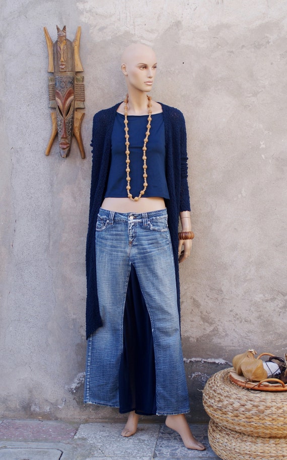 jeans long skirt and top