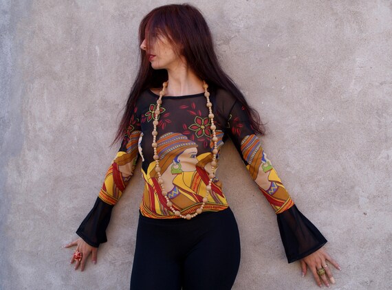 coloured mesh top