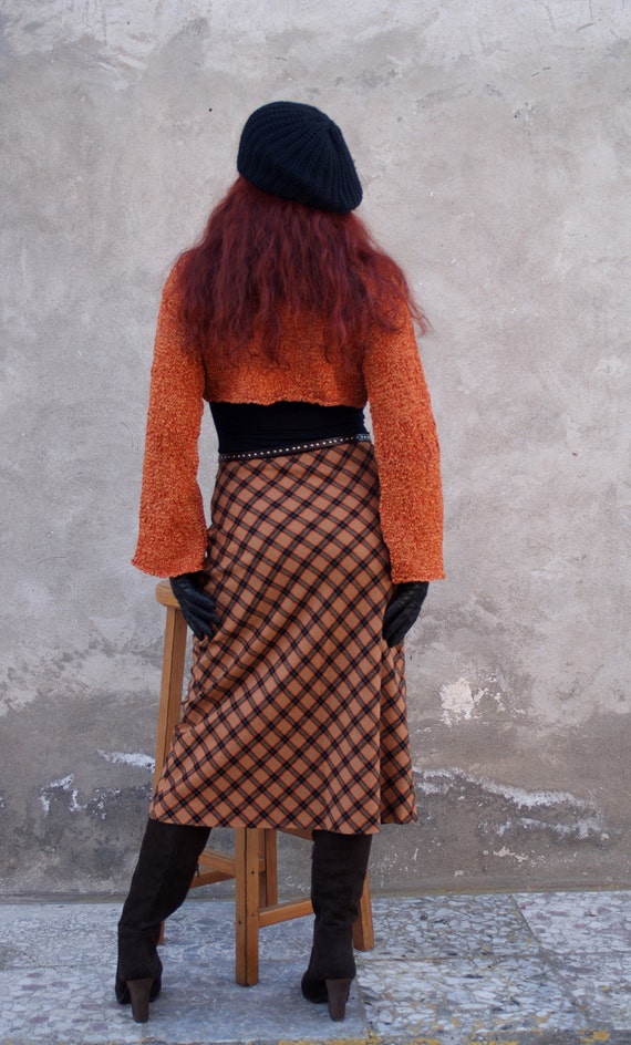 Plaid Wool Skirt, Tartan Midi Skirt, Plaid Skirt,… - image 4