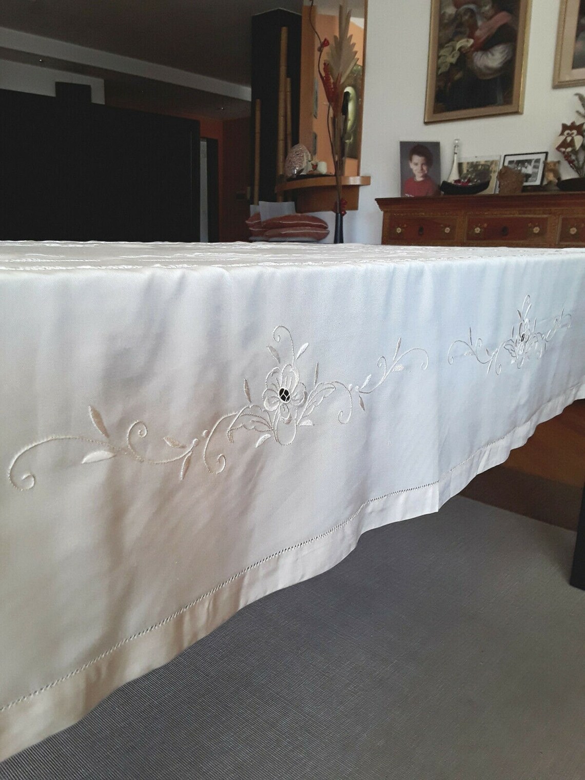 Vintage Silk Tablecloth Handmade Silk Tablecloth Italian Etsy