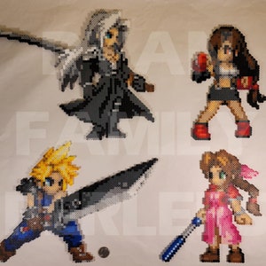 Final Fantasy 7 Perlers - Cloud, Tifa, Aerith, & Sephiroth - FREE US SHIPPING