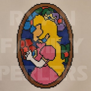 Princess Peach Stained Glass Perler - FREE U.S. SHIPPING!