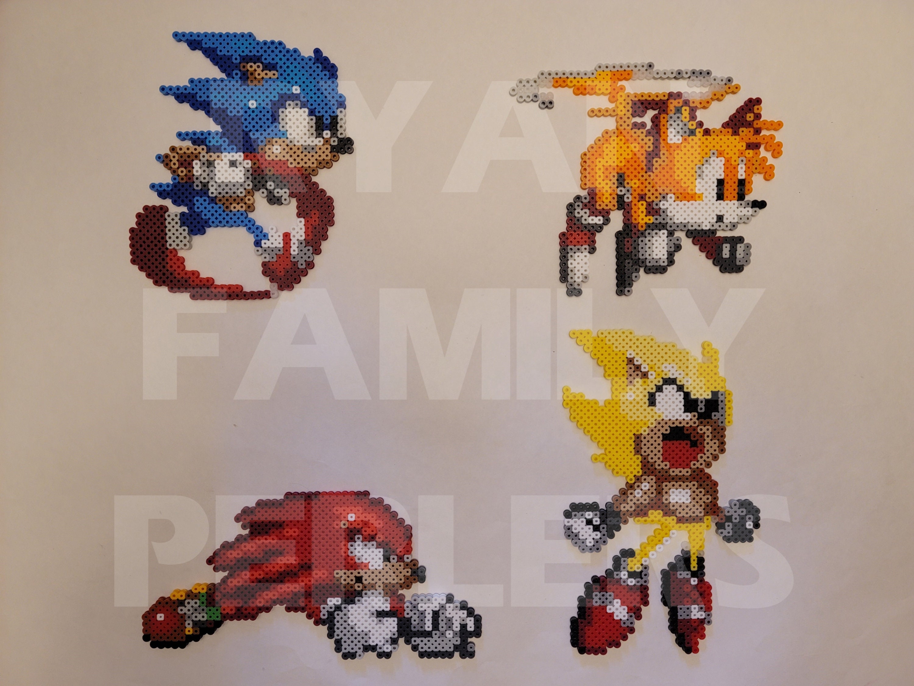 Sonic Advance Style Pixel Perler Bead Art Accessory Display 