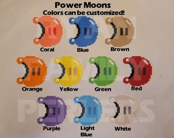 Power Moons Lost Kingdom Mario Super Mario Odyssey 8-bit Perler