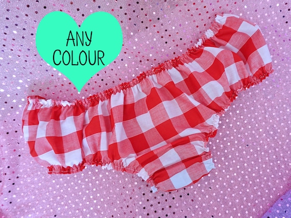 Ladies Pink Miss Sissy Knickers Red Frilly Chiffon briefs Size 8 10 12 14 16