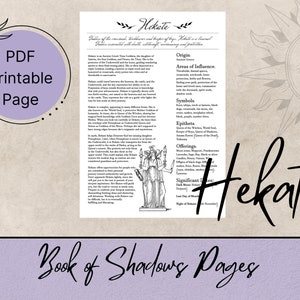 Hekate Book of Shadows Pages, Grimoire Printable Pages, Witchy Printables