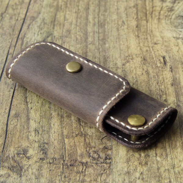 Leder Schlüsseletui Schlüssel Tasche minimalistisch praktisch braun klein Geschenk Accessoire individualisierbar vintage Style