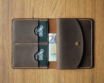 Großes Leder Portemonnaie mit doppeltem Kartenfach