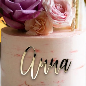 Cake name topper | Cake topper | Custom cake toppers | Cake Charms  | Cake name | personalised cake name | Gold mirror / CT1958
