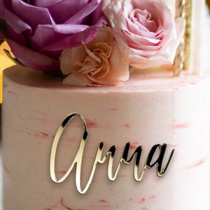 Topper nome torta / Topper torta / Topper torta personalizzati / Ciondoli torta / Nome torta / nome torta personalizzato / Specchio dorato / CT1958