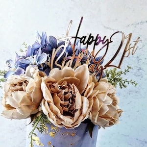 Happy Birthday Cake topper | Verjaardagstaart topper | naam taart topper | Gepersonaliseerdecake topper | 21 | 30 | 50e - CT1513