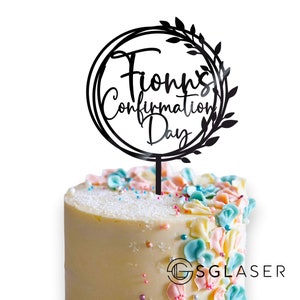 Confirmation cake topper, custom personalised design, name cakew topper topper, Personalised topper, Christening Cake Topper CT2028