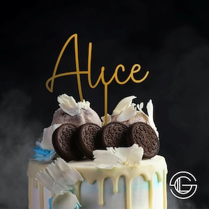 Name cake topper, Personalized Cake,  Gold Cake topper, Rustic  cake topper, Custom s cake topper CT1934