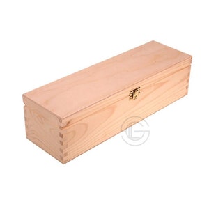 Wooden Box for Wine- Plain and Simple | Unadorned Wooden Box - Great for Wine Lovers | Unfinished plain blank wooden box