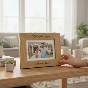 New Home Photo Frame, Engraved Picture Frame, personalised Frame Personalized Photo Frame, Custom Photo Frame | FR001