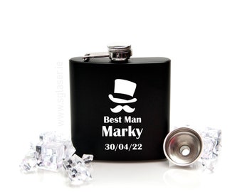 Personalized Flasks with gift box and funnel | Custom Groomsmen Gift | Best Man Gift | Weddin | Groomsmen | Groom gift | best man gift