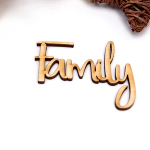 Family Script Word Sign,decoupage, Wooden Letters, Names,family Script ...