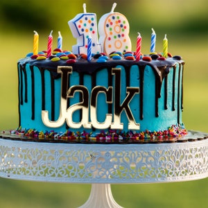 Cake name topper | Cake topper | Custom cake toppers | Cake Charms  | Cake name | personalised cake name | Gold mirror / CT1957