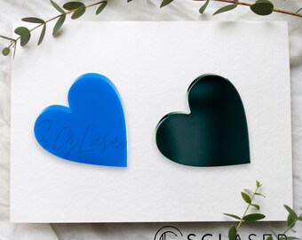 5 szt. Akrylowe serce puste | Lustrzane akrylowe dekoracje DIY, złoto, srebro, biel, czerń, niebieski, czerwień, dekoracja ciasta --A115