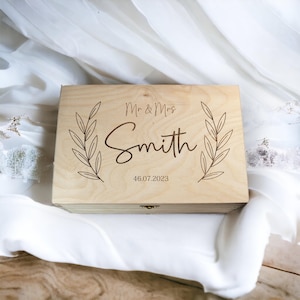 Personalized Wedding Box | Gifts For Girlfriend, Boyfriend | Engagement Gifts For Couples  | Memory Box |  Gift Box | Keepsake box WB022