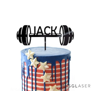 CT1512 Gewichtheffen taarttopper | Verjaardagstaarttopper | naam taarttopper | Gepersonaliseerde taarttopper