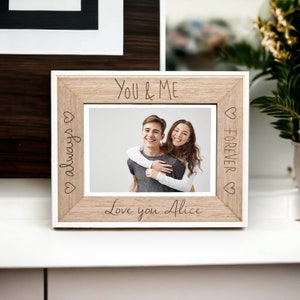 You and Me Engraved Photo Frame | Gift for Friend | Personalised frame |  Photo Frame | Personalised Wooden Engraved Picture Frame,  -FR044