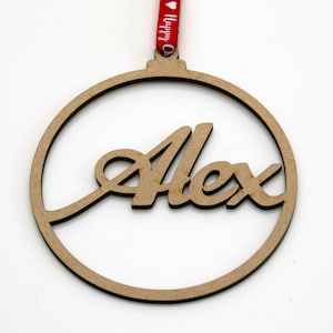 Personalised Wooden Christmas Baubles, Christmas Tree Ornament,MDF, Christmas Gift, Tree Decoration, personalised bauble