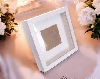 Marco de caja de sombra de 8 x 8 pulgadas, marco de caja profunda, marco de fotos 3D, marcos de fotos de madera, vitrina, caja personalizada para manualidades, aniversario, boda