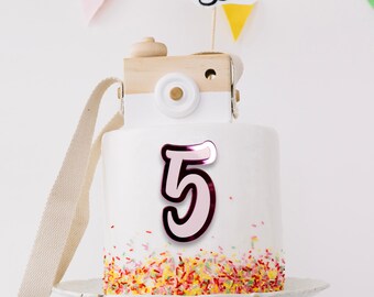 Age Number Cake Charm Acrylic Topper | Mirrored Acrylic Cake Charms | Cupcake Toppers | Birthday Keepsake -CT2050