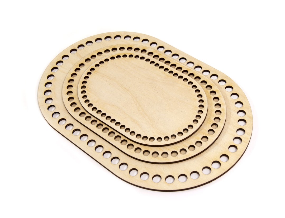 Basket Base Crochet Base Wooden Base for Crochet Basket, Macrame Basket