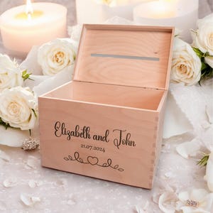 Kaartdoos voor bruiloften | Witte envelopdoos met sleutel | Envelopdoos | Houten trouwkaartdoos | Kaartdoos voor bruiloft - EB012