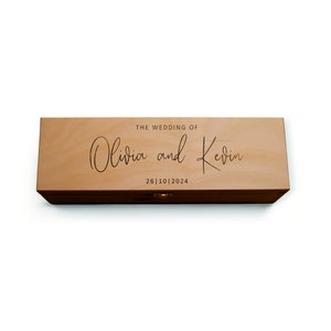 Personalisierte Wein - Champagner Box | Erinnerungsbox | Hochzeit Box aus Holz | Geschenkbox | Erinnerungsbox | Hochzeitsgeschenkbox -W044