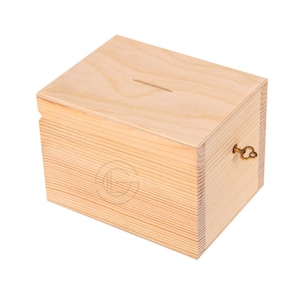 Tirelires en bois 14 x 10,5 x 10,5 cm | Boîte à souvenirs | Jeu d'échecs en bois | Caisse basculante en bois,| Boîte à astuces pour restaurant | Tirelire en bois