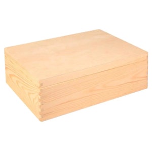 Caja de madera grande 40 x 30 x 13 cm / Caja de recuerdos / Ajedrez de madera / Caja de cartas para boda - Caja de recuerdos / Caja de recuerdos / Caja de madera grande