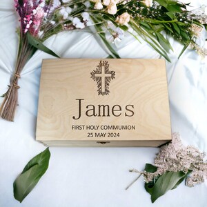 First Holy Communion Gift Box, Memory Box, 1st Communion Keepsake Box, First Communion for Girl or Boy, Communion Gifts Box -WB025