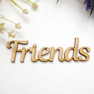 L605 Amigos Script Word Sign,decoupage, letras de madera, nombres,Family Script Word,Wood Sign Art, Gallery Wall, Family Wood Sign