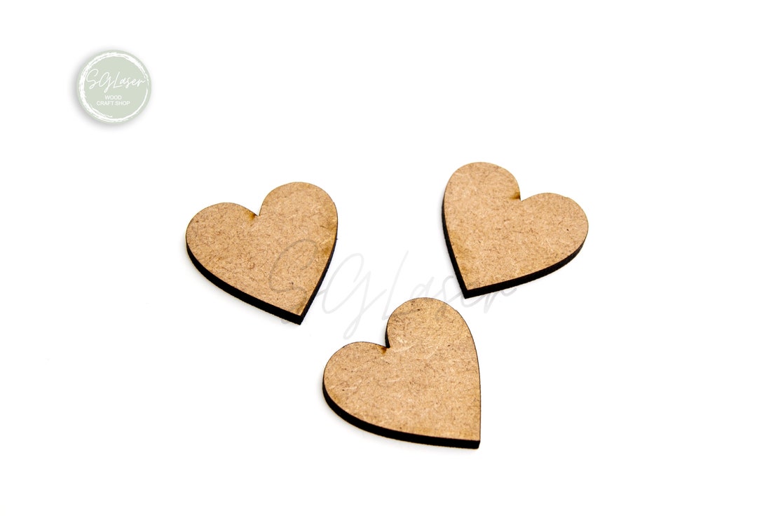 Special Offer 50 X 30mm Laser Cut Wood Hearts DIY Craft, DIY Supplies