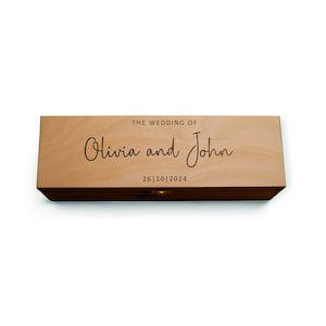 Personalisierte Wein - Champagner Box | Erinnerungsbox | Hochzeit Box aus Holz | Geschenkbox | Erinnerungsbox | Hochzeitsgeschenkbox -W045