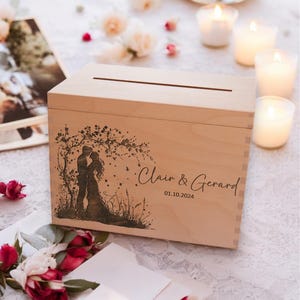 Kaartdoos voor bruiloften | Witte envelopdoos met sleutel | Envelopdoos | Houten trouwkaartdoos | Kaartdoos voor bruiloft - EB008