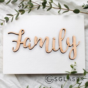L802 L803 Family' y 'Our Family' sign x5, carta DIY Craft, suministros de bricolaje, decoupage, marcos artesanales, suministros de bricolaje, marcos de Ikea