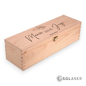 Personalisierte Wein - Champagner Box | Erinnerungsbox | Hochzeit Box aus Holz | Geschenkbox | Erinnerungsbox | Hochzeitsgeschenkbox -W057