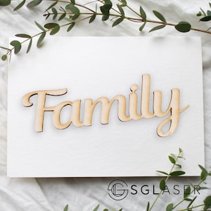 Family or Our Family Craft Script  DIY Craft, DIY Supplies, wooden letters, names -L002