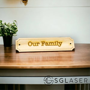 Our Family plaque, DIY Craft, DIY Supplies,decoupage, Family  craft plaque, engraved wood  -L1017