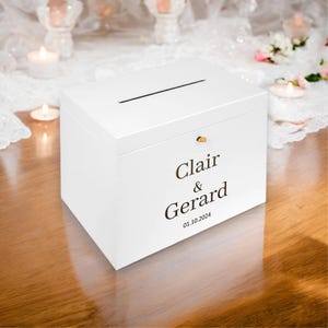 Kaartdoos voor bruiloften | Witte envelopdoos met sleutel | Envelopdoos | Houten trouwkaartdoos | Kaartdoos voor bruiloft - EB003