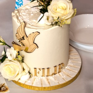 CT1207 Amuletos de pastel acrílico de una sola letra 38 mm (1.5"), topper para pasteles, diseño personalizado personalizado, topper de nombre