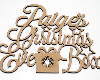 Wooden Christmas Eve box Sign/topper