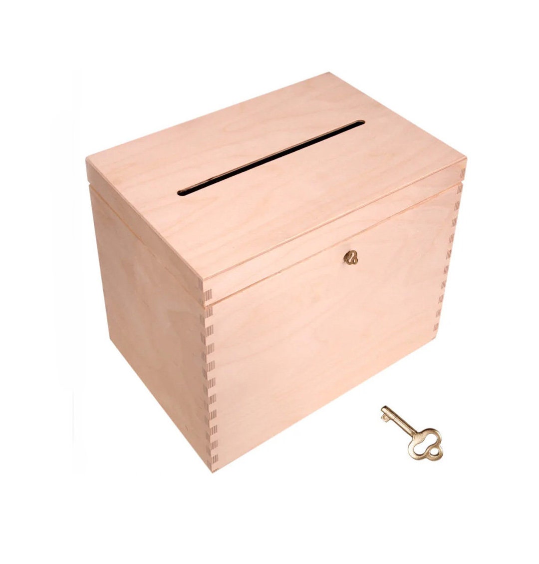 Wooden Envelope Box With Key Decopuage Memory Box Wooden Etsy