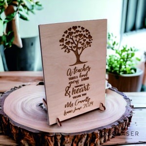 postale en bois pour professeur | Cadeaux pour enseignants | Meilleur professeur | Merci | Cadeaux de remerciement pour les enseignants | Cadeau pour professeur -B115