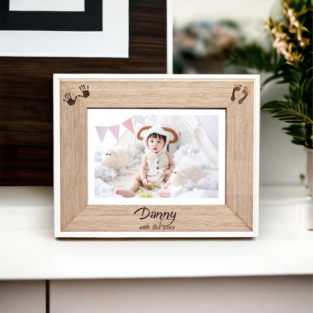 Kids Photo Frame, Personalised Wooden Engraved Picture Frame, Childs ...
