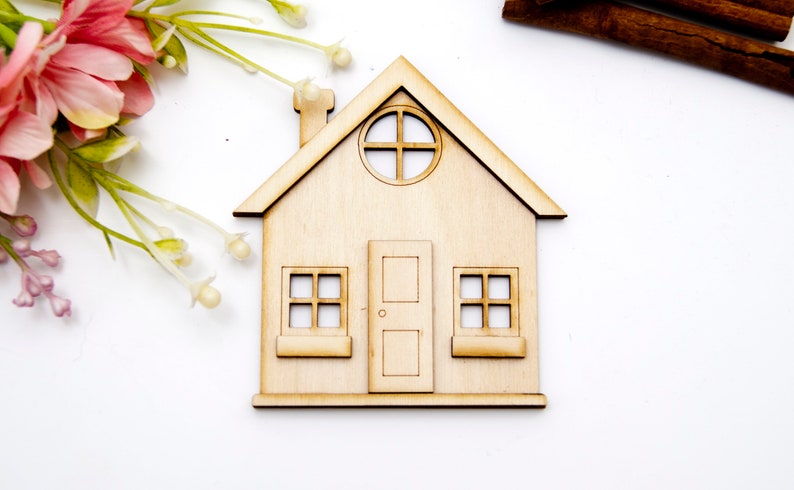 Wooden 3d Houses Craft Suppliesdiy Wedding Wedding Etsy